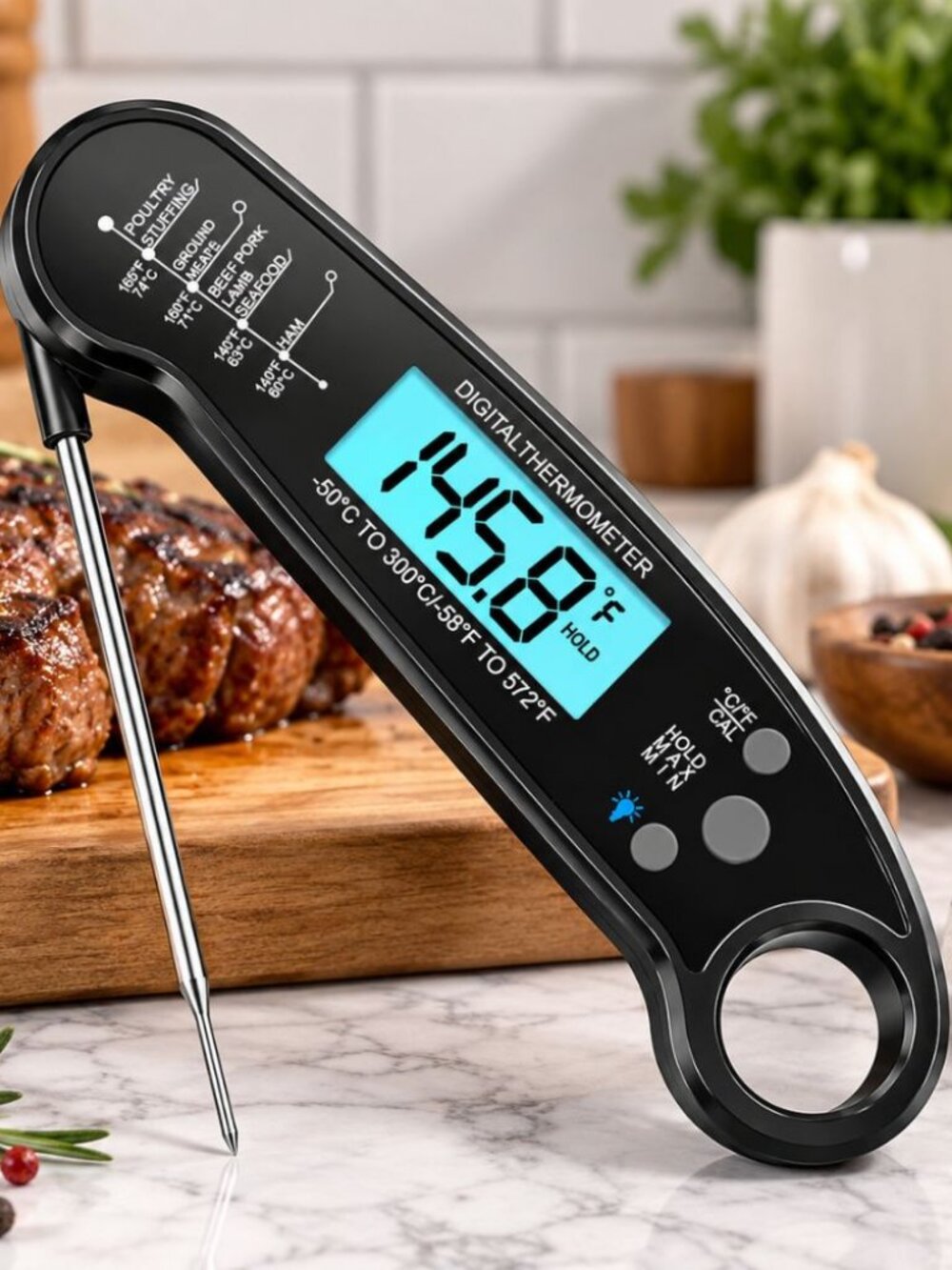 Digital Meat Thermometer Instant Read BBQ Grill Food Cooking